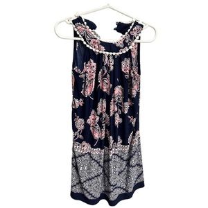 Kids navy and pink paisley halter dress